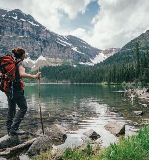 woman hiking